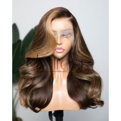 Straight&Wavy Brazilian Virgin Hair Lace Front Wig